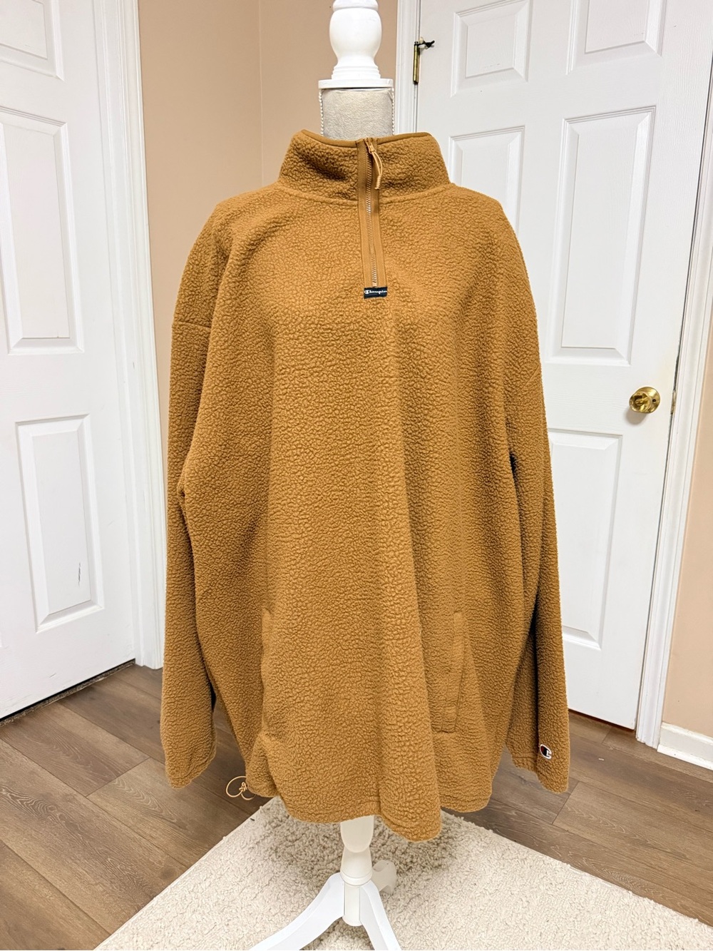 New Men’s Champion Pull Over Quarter Zip Fleece Sweatshirt Sz 4XLT